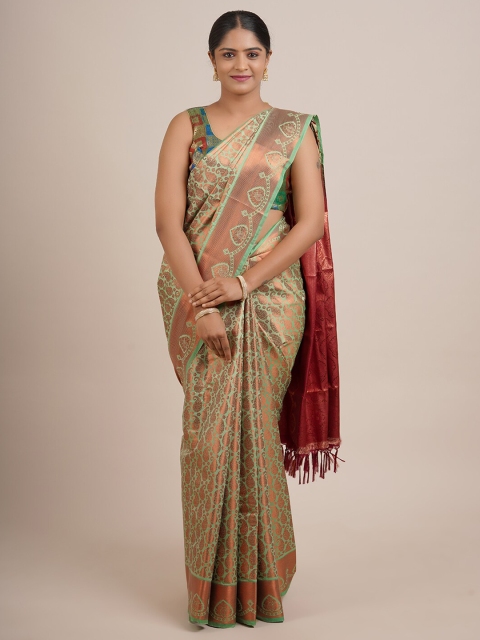 

Pothys Green & Maroon Woven Design Zari Art Silk Saree