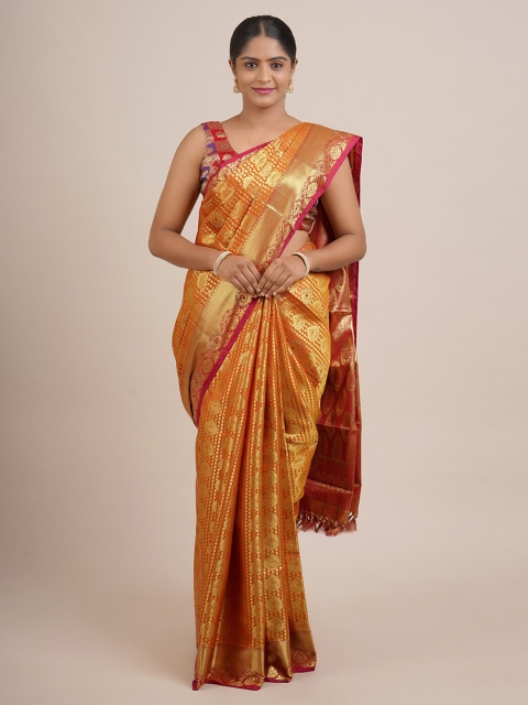 

Pothys Yellow & Red Ethnic Motifs Zari Art Silk Saree
