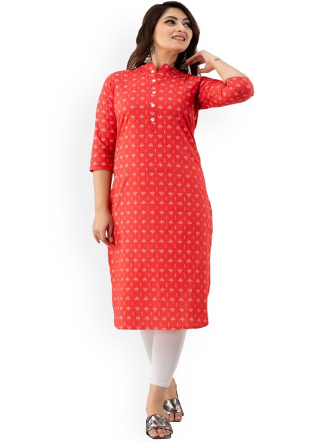 

Maishi Women Orange Geometric Printed Kurta