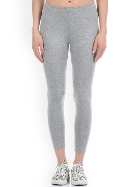 

Ethnicity Women Grey Solid Ankle-Length Leggings
