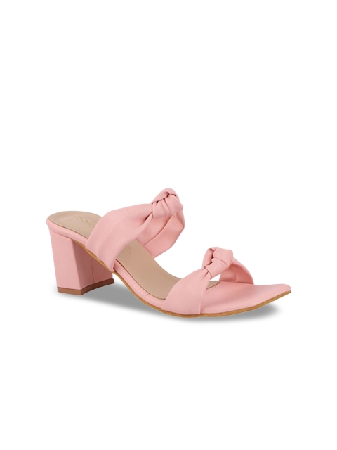 

THE WHITE POLE Pink Party Block Sandals with Bows