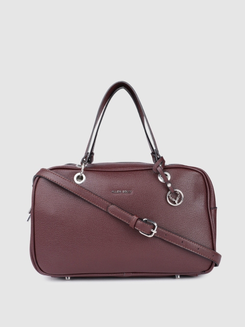 

Allen Solly Burgundy Solid Structured Handheld Bag