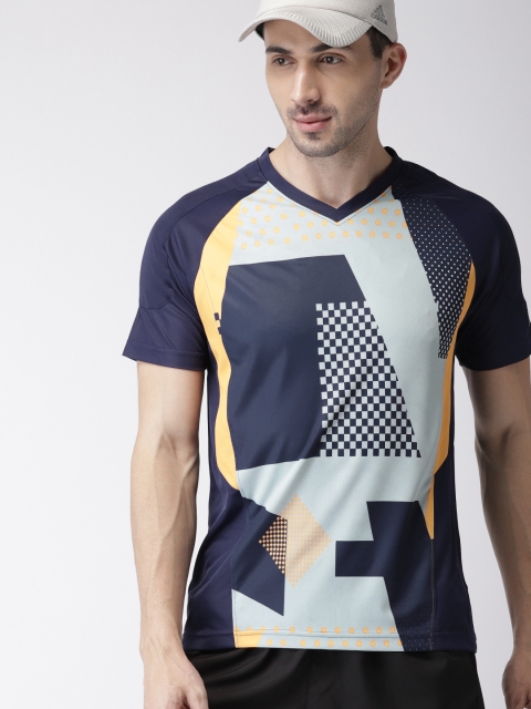 

SEVEN by MS Dhoni Men Navy Victor Printed V-Neck T-shirt, Navy blue