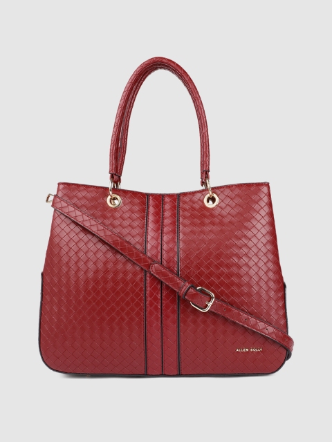 

Allen Solly Burgundy Structured Handheld Bag