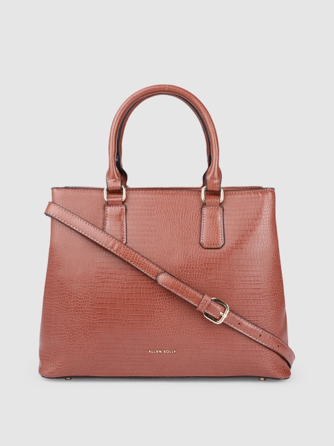 

Allen Solly Rust Textured Structured Handheld Bag
