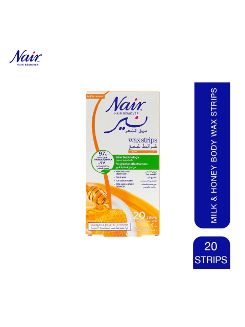 

Nair Milk & Honey Cold Body Wax with Post-Waxing Wipes - 20 Strips, White