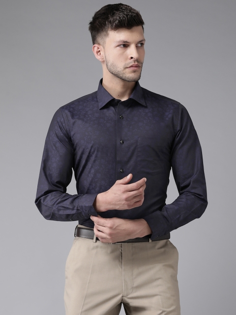 

Blackberrys Men Navy Blue India Slim Fit Floral Casual Shirt