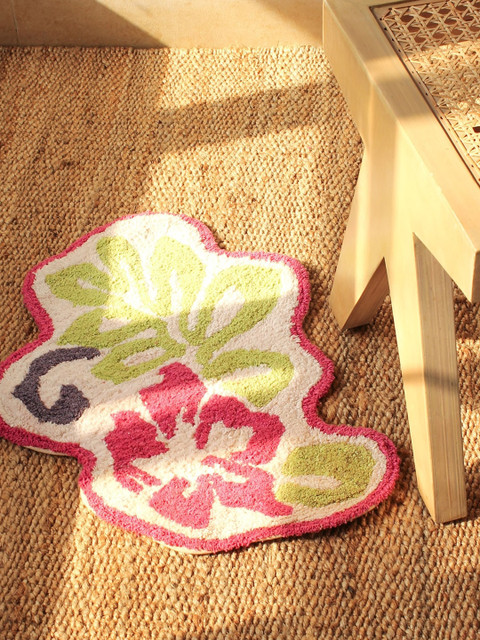 

House This Red & Green Textured Cotton Floor Mats