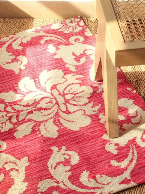 

House This Red & Cream Printed Cotton Floor Rug