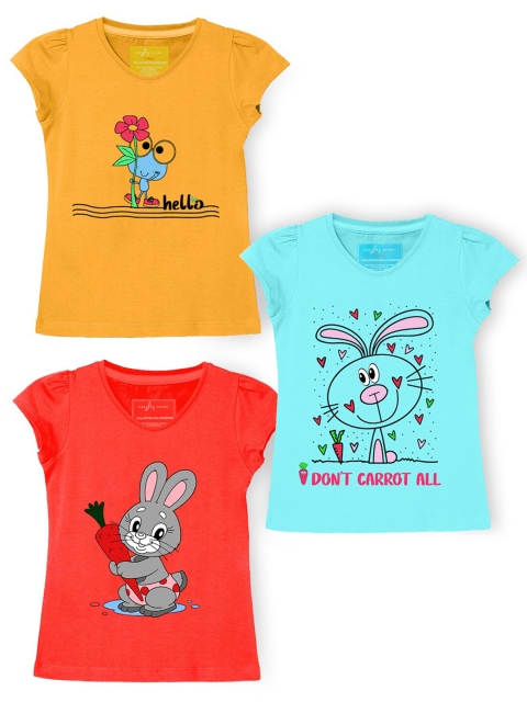 

Naughty Ninos Girls Multicoloured 3 Printed T-shirt, Multi