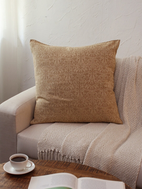 

House This Beige Set of 2 Floral Square Cushion Covers