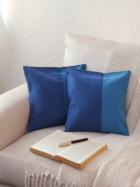 

House This Blue Set of 2 Square Cushion Covers