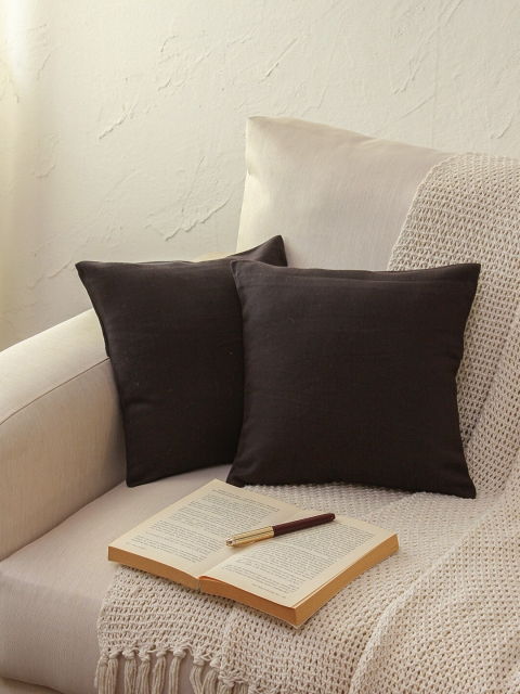 

House This Black Set of 2 Square Cushion Covers