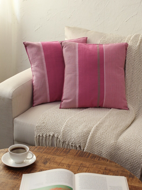 

House This Purple & Pink Set of 2 Colourblocked Square Cushion Covers