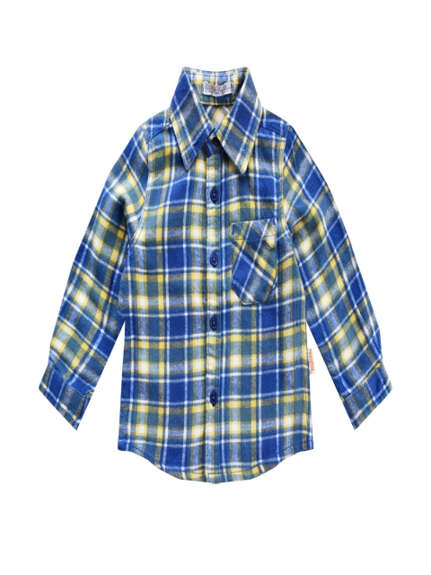 

milou Boys Blue Tartan Checks Checked Casual Shirt