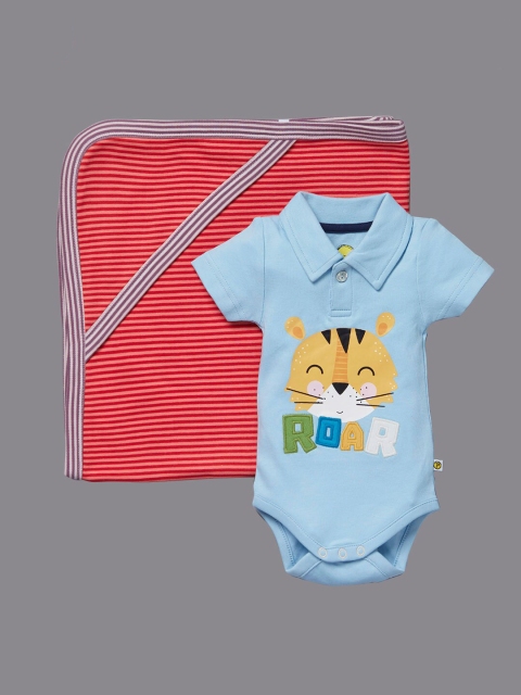 

Pranava Boys Blue Bodysuit with Blanket