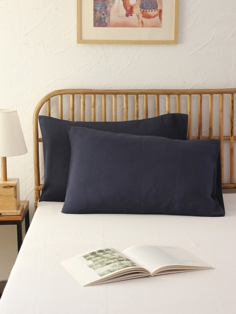 

House This Set of 2 Blue Printed Pillow Covers