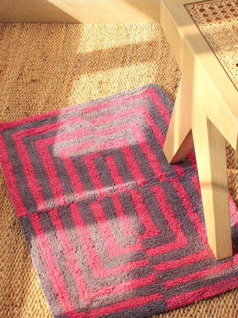 

House This Grey Cotton Bath Rug