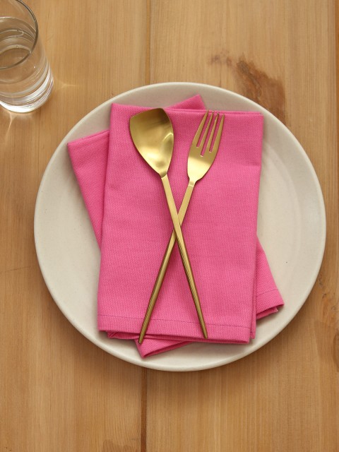 

House This Set of 2 Solid Pure Cotton Table Napkins, Pink