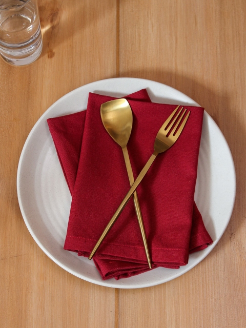 

House This Set Of 2 Gulab Cotton Napkins, Red
