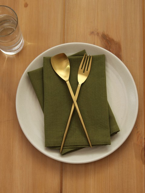 

House This Set Of 2 Cotton Table Napkins, Green