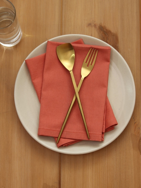 

House This Set of 2 Red Solid Pure Cotton Table Napkins