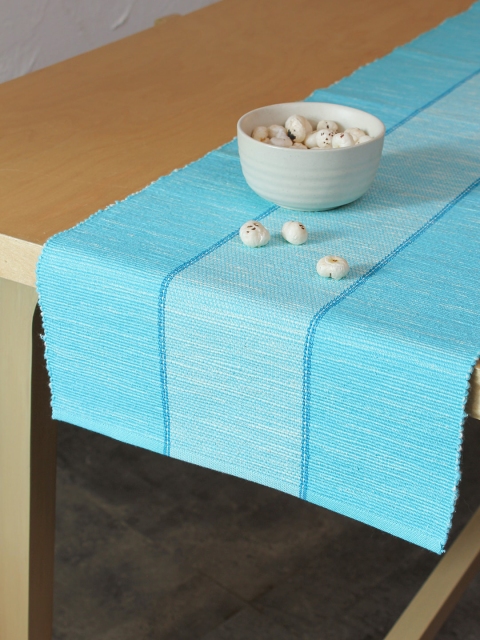 

House This Blue Solid Pure Cotton Table Runner