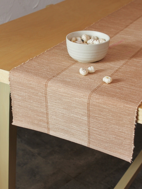 

House This Beige Textured Pure Cotton Table Runner