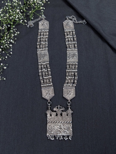 

creyons by mansi Silver-Toned Oxidised Necklace