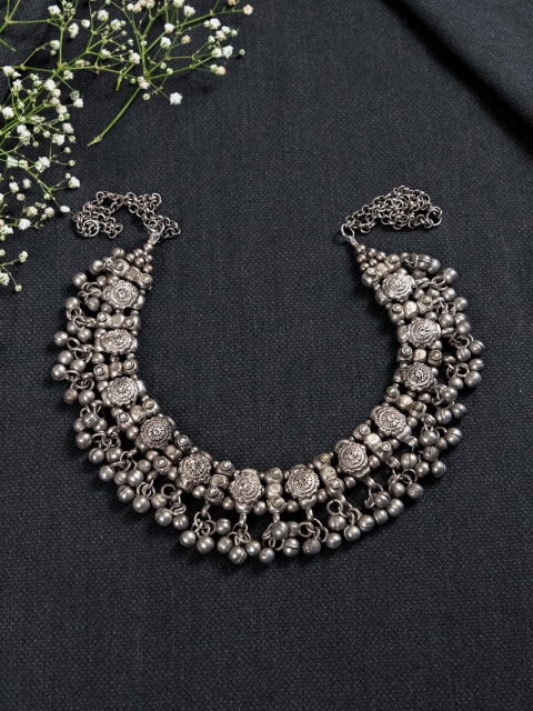 

creyons by mansi Silver-Toned Oxidised Necklace