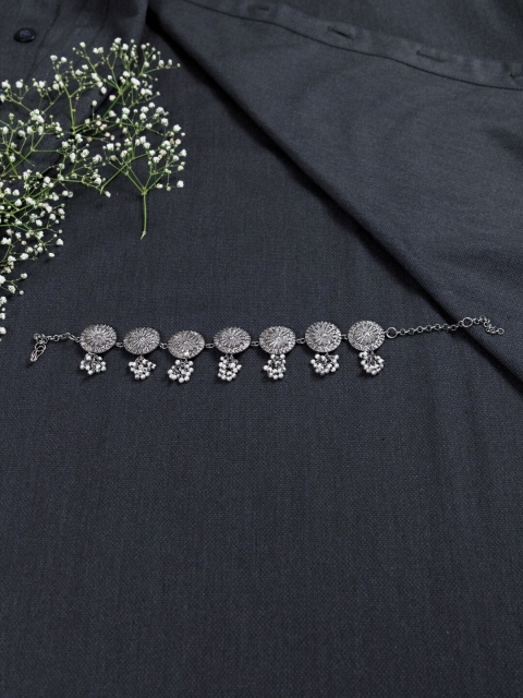 

creyons by mansi Silver-Toned Oxidised Necklace