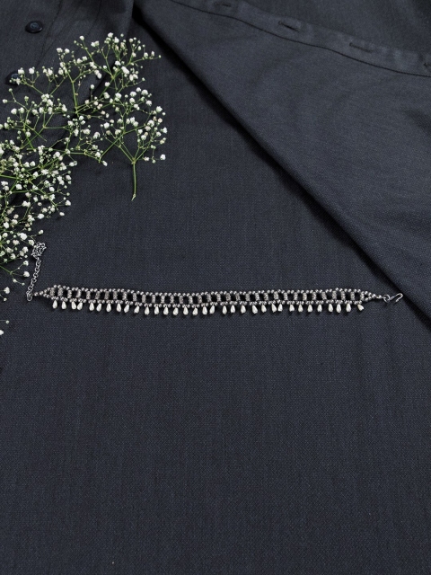 

creyons by mansi Silver-Toned Oxidised Necklace