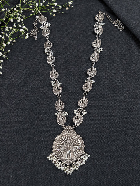 

creyons by mansi Silver-Plated Morni Oxidised Necklace