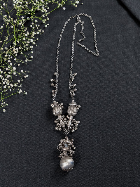 

creyons by mansi Silver-Toned Oxidised Necklace