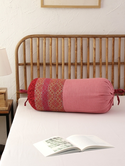 

House This Set Of 2 Pink Printed Bolster Covers