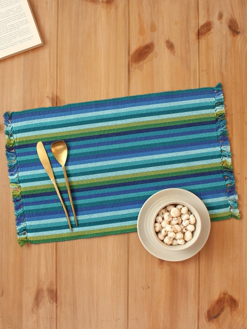 

House This Set Of 2 Blue Stripped Table Placemats
