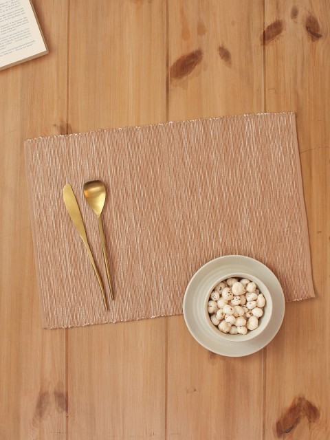 

House This Set Of 2 Beige Textured Table Placemats