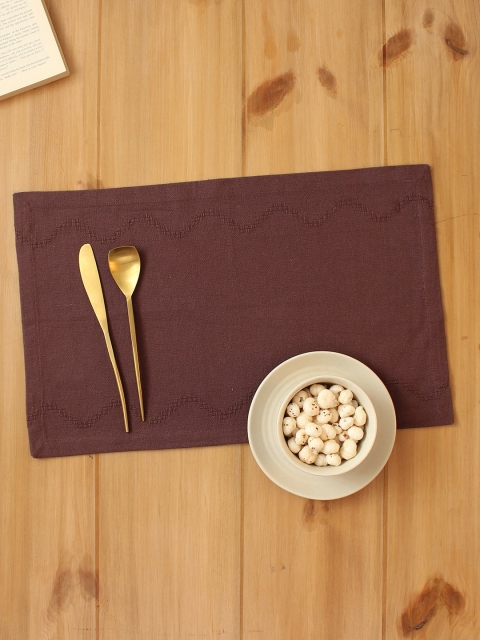 

House This Maroon Set Of 2 Solid Cotton Placemats