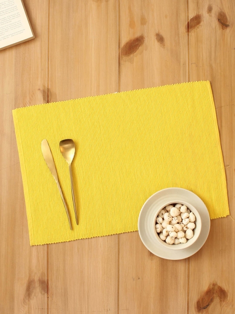 

House This Set Of 2 Yellow Striped Cotton Placemats