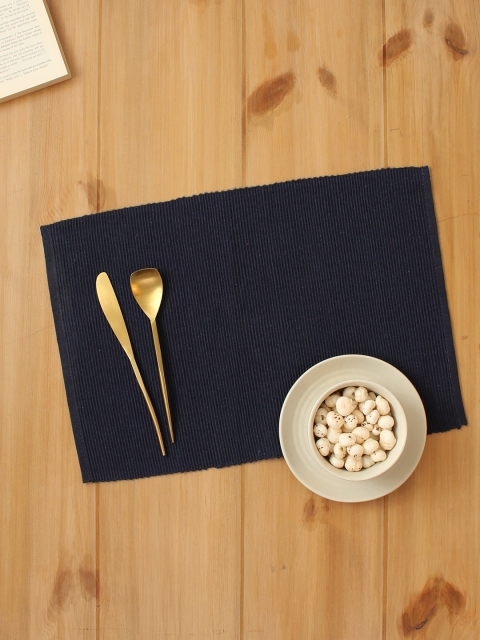

House This Navy Blue Set of 2 Solid Cotton Table Placemats