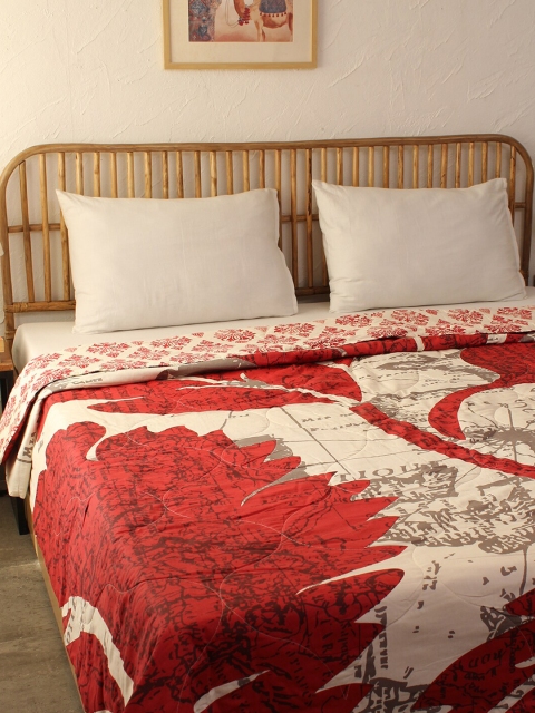 

House This Red & Cream-Coloured Heavy Winter Double Bed Comforter