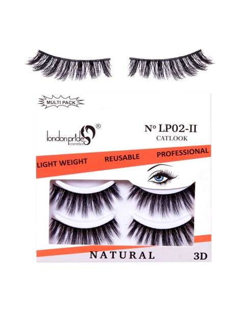 

london pride cosmetics Set of 2 Catlook 3D Silk Eyelashes - Black