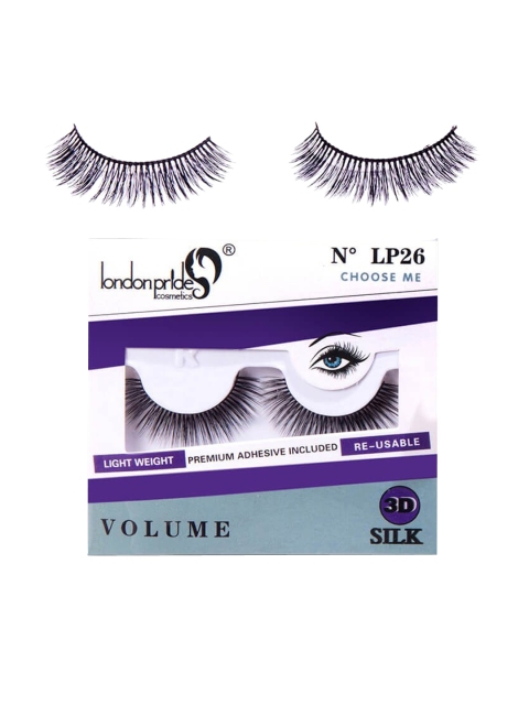 

london pride cosmetics Black 3D Silk Eyelashes