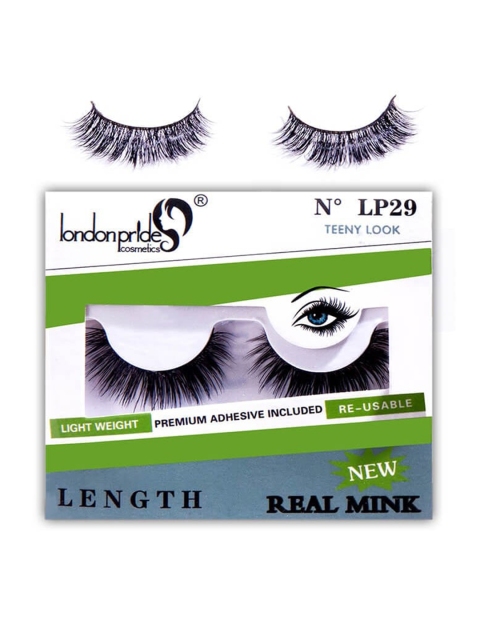

london pride cosmetics Black Pair of False Eyelashes With Adhesive