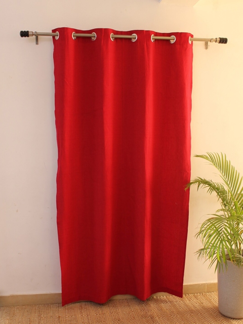 

House This Red Solid Door Curtain