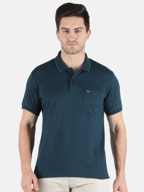 

Monte Carlo Men Blue Polo Collar Cotton T-shirt