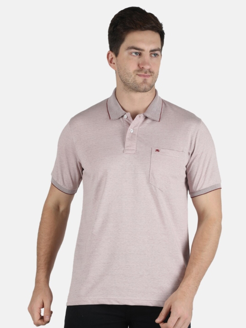 

Monte Carlo Men Mauve & Maroon Polo Collar T-shirt