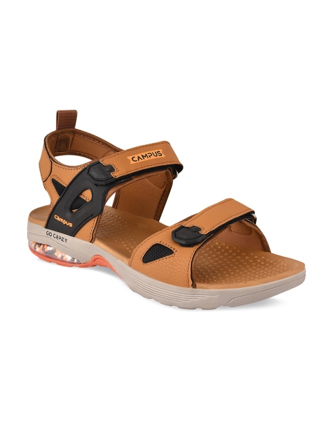 

Campus Men Tan Brown Solid Sports Sandals