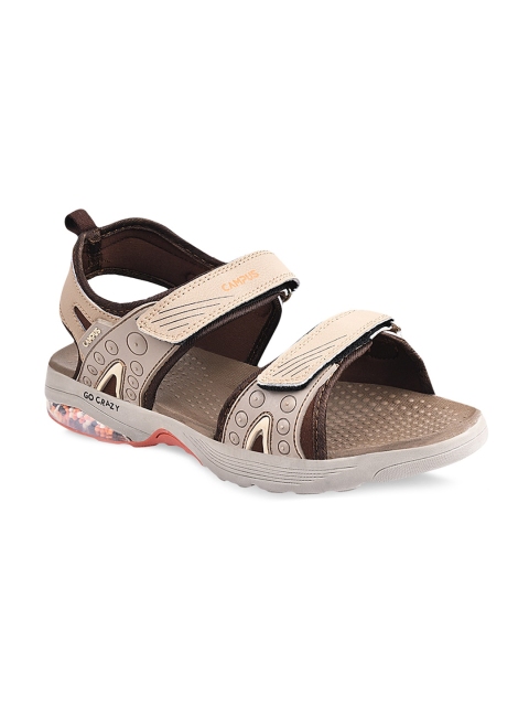 

Campus Men Beige Solid Sports Sandals