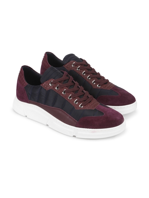 

JOHN RICHARDO Men Burgundy Colourblocked Sneakers